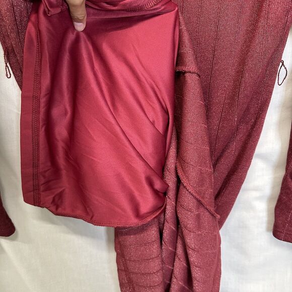 Sam Edelman Dress Long‎ Sleeve Sheath Cocktail Mini Short Red Knit Size 12 NWT - Picture 12 of 16